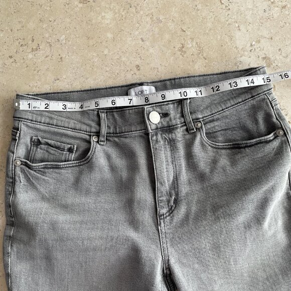 LOFT Outlet Women's Skinny Ankle Mid-Rise Jeans Grey, Size 6 - Picture 9 of 9